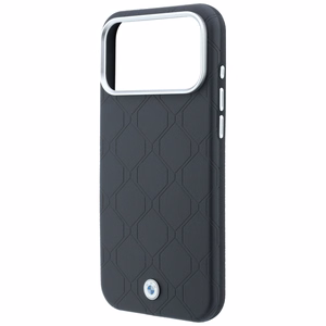 BMW Sign Deboss Quilted Metal Logo ümbris seadmele iPhone 18 Pro / 17 Pro, MagSafe-ühilduv – tumehall
