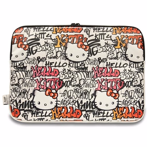 Hello Kitty PU Metal Logo ümbris jaoks a 14" laptop - beige