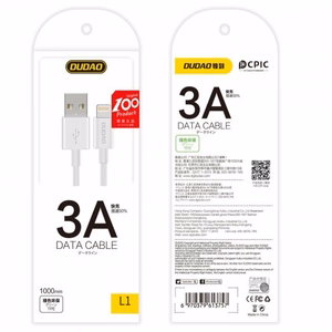 USB Kaabel Dudao L1T valge Type-C 100cm (kuni 3A)
