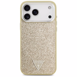 GUESS ümbris jaoks IPHONE 17 Pro Max compatible with MagSafe GUHMP17XPFGTSCMD (PU Glitter W/ Triangle Logo) kuldne