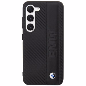 Чехол BMW BMHCS23M22RDPK S23+ S916 чёрный/чёрный жёсткий кожаный Textured & Stripe