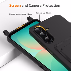 Hurtel TPU-ümbris kaardihoidiku ja õlarihmaga mudelile Samsung Galaxy A57 5G – must