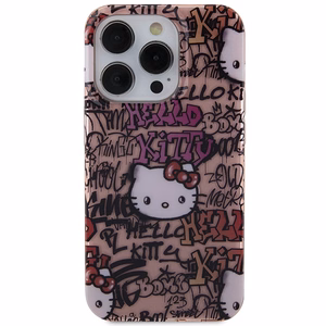 Hello Kitty IML Tags Graffiti ümbris jaoks iPhone 13 Pro Max - roosa