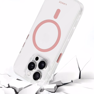 Liavec Glossy Magsafe Clear Ümbris do Iphone 13/14 różowy
