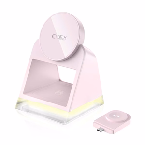 Tech-Protect QI15W-A43 3in1 MagSafe Induktiivne Laadija - roosa