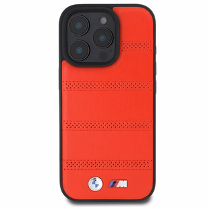 BMW M Perforated And Stitched Line MagSafe ümbris jaoks iPhone 16 Pro - punane