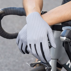 Rockbros Breathable Full Finger Cycling Gloves, Size: L - Gray