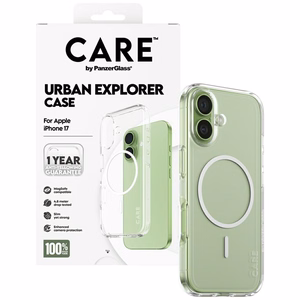 CARE by PanzerGlass Flagship Urban Explorer Ümbris w. Valge MagSafe jaoks iPhone 17 - Läbipaistev