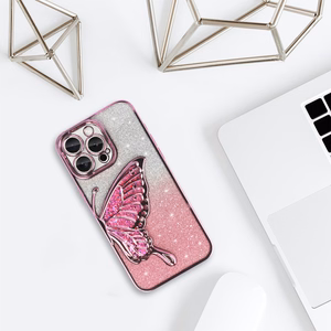Tel Protect Butterfly Water Ümbris jaoks Iphone 16 Plus roosa