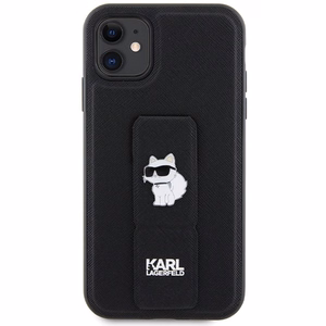 Karl Lagerfeld Gripstand Saffiano Choupette Pins чехол для iPhone 11 / Xr - чёрный