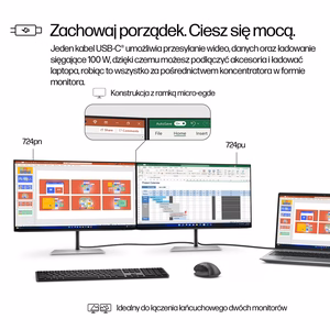 HP Series 7 Pro 24-tolline WUXGA USB-C monitor - 724pu