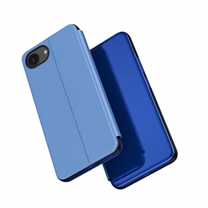 Clear View Ümbris jaoks iPhone 16e Flip Cover - sinine