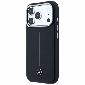 Mercedes кожаный Iconic Line MagSafe чехол iPhone 17 Pro - черный