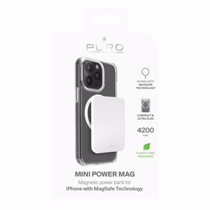 Puro Slim Power Mag 4200mAh energiapank MagSafe USB-C-ga - valge
