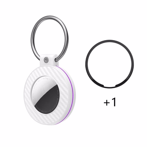 Airtag case with carbon fiber pattern keychain, 4 pcs. - multicolor