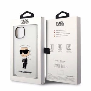 Karl Lagerfeld KLHCP14MSNIKBCH iPhone 14 Plus 6.7" жёсткий чехол белый/белый Silicone Ikonik