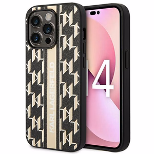 Karl Lagerfeld KLHCP14XPGKLSKW kõva ümbris iPhone 14 Pro Max 6,7" Monogram Stripe – pruun