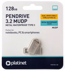 USB mälupulk Platinet Metal UDP 128GB USB 3.2 + Type-C