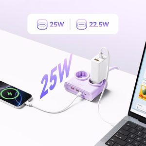 Orico PDC25 25W 6in1 Power Strip 2x AC + 2x USB-A + 2x USB-C - Purple