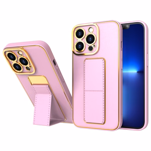 Uus Kickstand ümbris iPhone 12 Pro jaoks koos roosa statiiviga