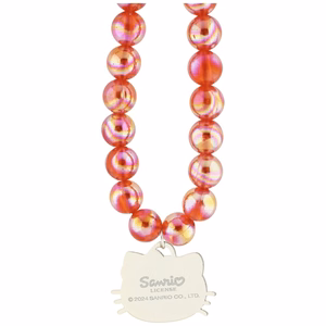 Hello Kitty Pearls Kitty Head Phone Charm - Red