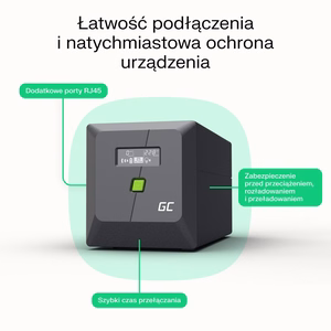 Green Cell katkematu toiteallikas (UPS) Line-Interactive 6.5 kVA 360 W 2 AC pistikupesa