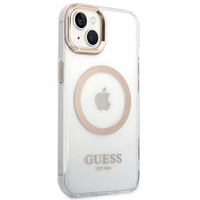 Guess GUHMP14SHTRMD iPhone 14 6.1 "kuldne / kuldne hard ümbris Metal Outline Magsafe
