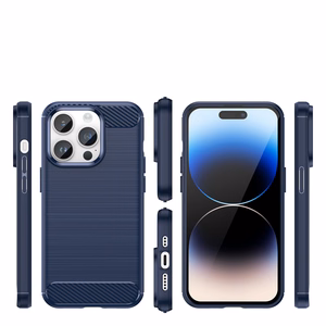 Carbon Case iPhone 14 Pro Max paindlik geelist tagakate sinine