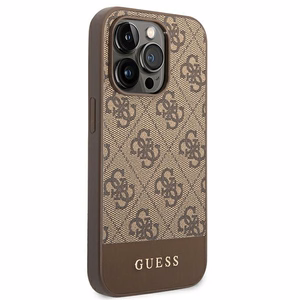 Guess GUHCP14LG4GLBR iPhone 14 Pro 6.1" pruun/pruun kõva korpus 4G Stripe Collection