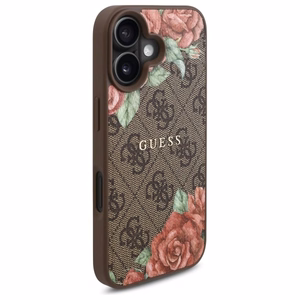 Guess GUHMP16SP4ROPEMCW iPhone 16 6.1" brown/brown hardcase 4G Flowers Print MagSafe