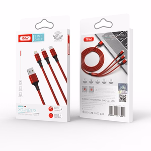 XO kaabel NB173 3in1 USB - Lightning + USB-C + microUSB 1,2 m 2,4A must