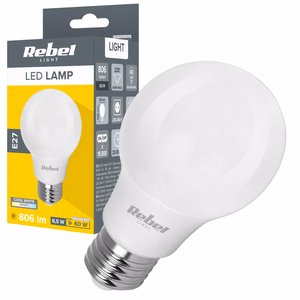 Rebel A60 E27 LED bulb, 8.5 W, 6500 K, 230 V