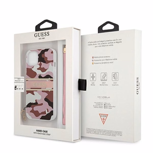 Guess GUHCP13MKCABPI iPhone 13 6.1" розовый/розовый жёсткий чехол Camo Strap Collection