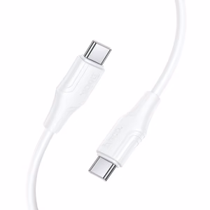 Silicone Kaabel USB C to USB C Hoco 3A 60W 1 m X124 valge