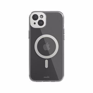 Moshi iGlaze MagSafe ümbris seadmele iPhone 15 Plus, läbipaistev Luna Silver detailidega