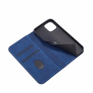 Magnet Fancy Case Case iPhone 12 Pro Max Kott Kaardikott Rahakott Card Stand Sinine