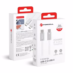 Kaabel USB C USB C Forcell F-Energy QC4.0 PD 5A 240W Cafule Color 2 m CBN1 valge