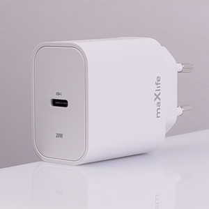 Maxlife MXTC-06-20C PD QC laadija 1x USB-C 20W valge + USB-C - Lightning kaabel 20W