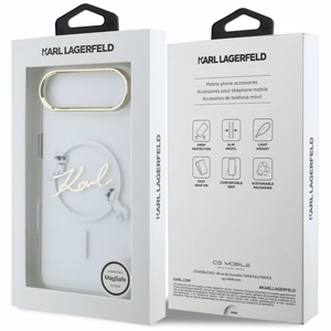 Karl Lagerfeld IML Choupettes Karl Script Logo MagSafe iPhone Air Ümbris - Clear