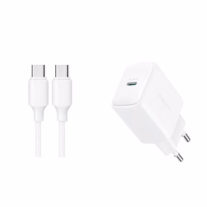 Laadija Joyroom JR-TCF20 20W USB-C + USB-C to USB-C kaabel 1.0m valge