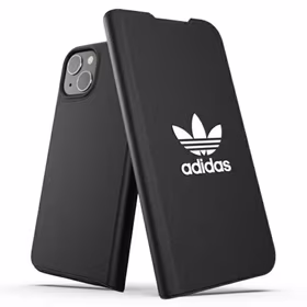Adidas OR Booklet Case BASIC iPhone 13 jaoks - must ja valge