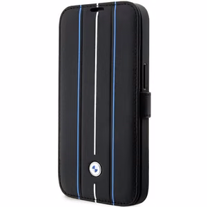 Ümbris BMW BMBKP14L22RVSK iPhone 14 Pro 6.1" must/must bookcase Leather Stamp sinine Lines