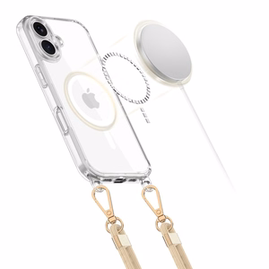 Tech-Protect FlexAir Chain MagSafe iPhone 16 Ümbris - Clear + 2 Lanyards (must & Taupe)