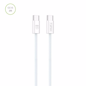 T-PHOX CABLE CC15 SERIES USB-C/USB-C 60W 3A 2M WHITE