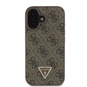 Guess Leather 4G Triangle Strass MagSafe iPhone 16 Ümbris - Brown