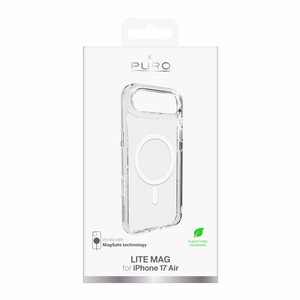 Puro Lite Mag TPU+PC Ümbris Compatible with MagSafe jaoks iPhone 17 Air - Läbipaistev with Valge Ring
