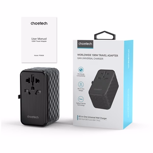 Choetech PD6028 EU / US / AUS / UK travel adapter 2x USB-C 2x USB-A 100W - must