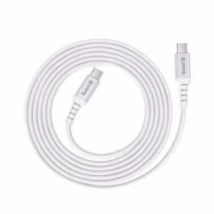 Crong Armor Link USB-C–USB-C kaabel, 0,25 m, 60 W PD, 3 A, valge