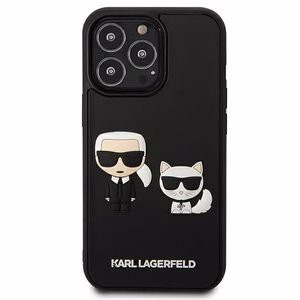 Karl Lagerfeld KLHCP13L3DRKCK iPhone 13 Pro / 13 6.1" must/must kõvakott Karl&Choupette Ikonik 3D