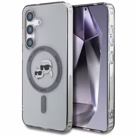 Karl Lagerfeld Button Karl & Choupette Heads Printed Logo MagSafe Samsung Galaxy S25 ümbris must